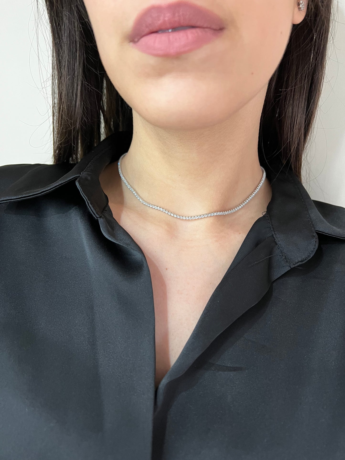 Collana Choker con Zirconi in argento