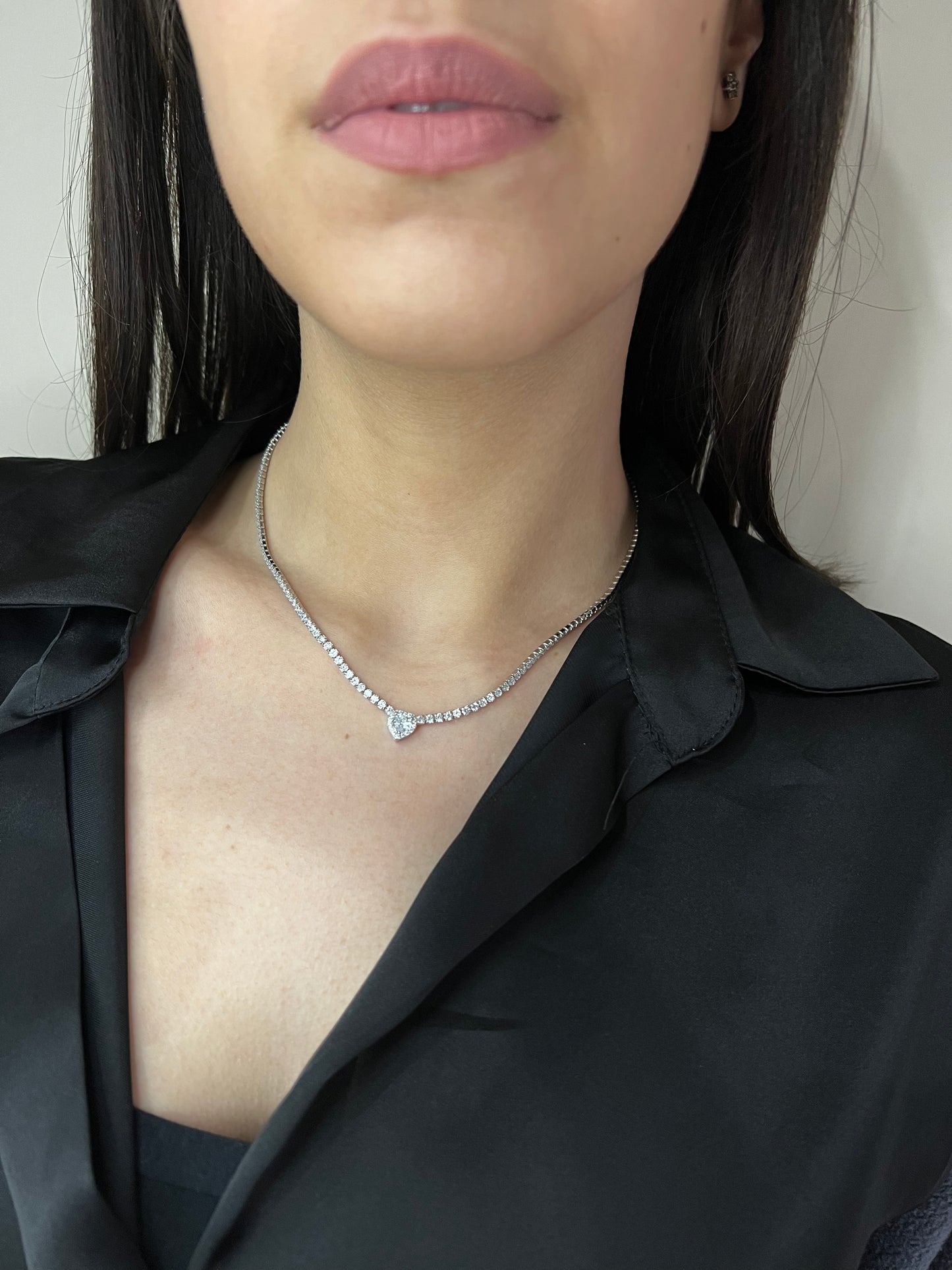 Choker con pendente a cuore